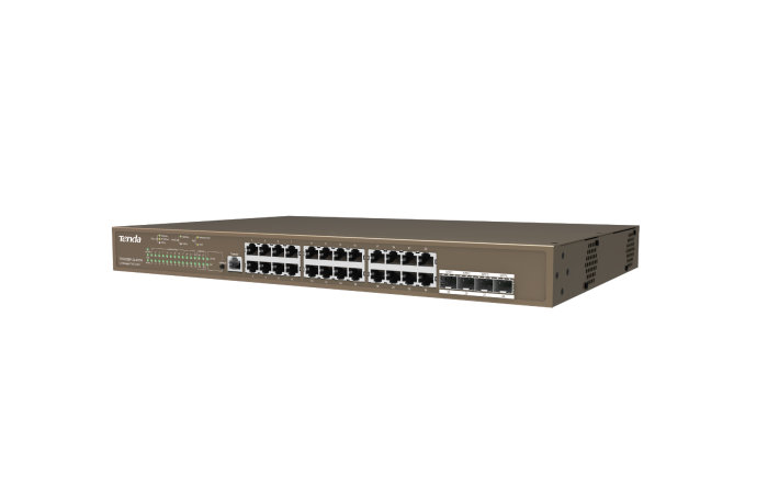 Tenda TEG5328P-24-410W 28-Port L3 Managed PoE Switch, 24 x 10/100/1000Mbps Ports, 1000Mbps Network, 410W Power - eBuy UAE